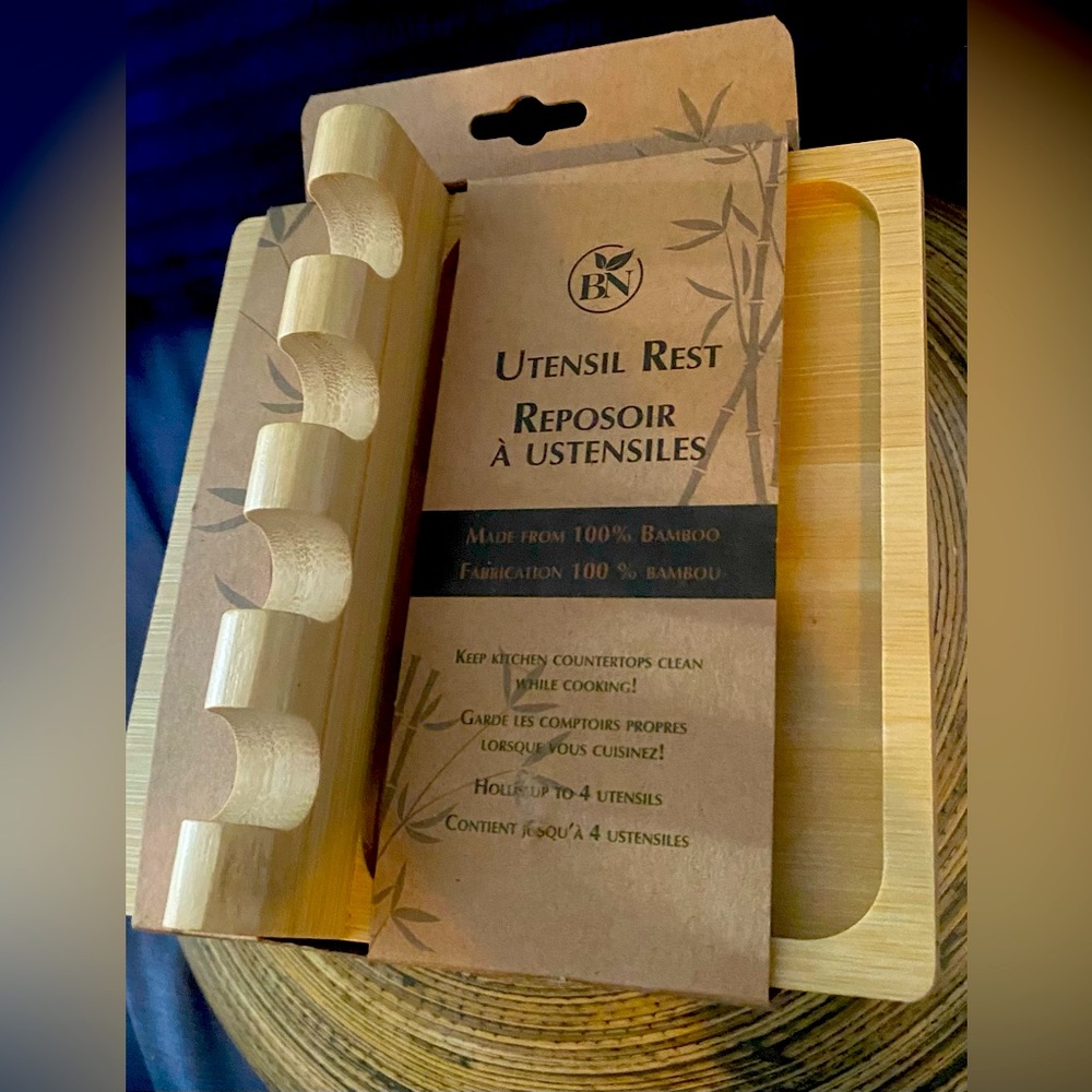Bamboo Utensils Rest 5.5”x5.5” x 1”